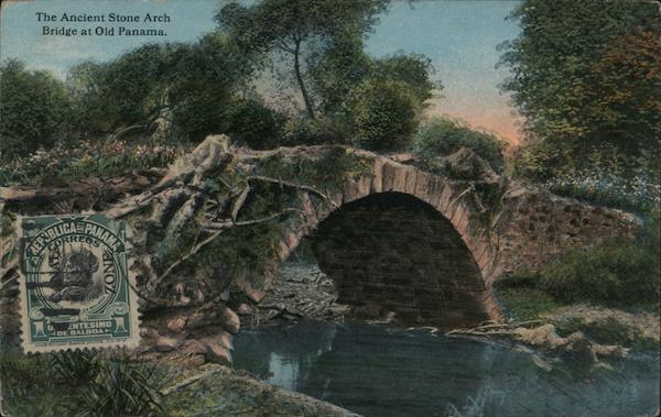 The Ancient Stone Arch Bridge at Old Panama Panama City, Panama Postcard