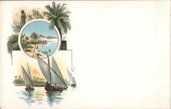 River scenes with boats Egypt Africa Postcard Postcard Postcard