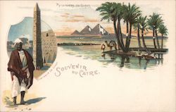 Pyramides de Gizeh, Souvenir du Caire Cairo, Egypt Africa Postcard Postcard Postcard