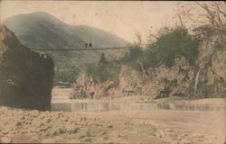 Bridge across gorge Japan Postcard Postcard Postcard