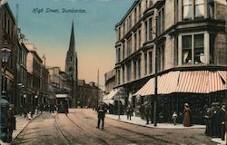 Looking Along High Street Dumbarton, Scotland Postcard Postcard Postcard