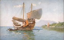 A Chinese Junk, at Hong Kong Postcard