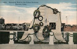 Memorial Wall to the Cuban Students Havana, Cuba Postcard Postcard Postcard