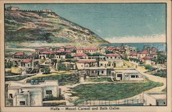 Haifa - Mount Carmel and Bath Galim Postcard