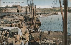 Wharf Scene Havana, Cuba Postcard Postcard Postcard