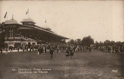 Deauville, Plage Fleurie - Hippodrome, Les Tribunes France Nox Postcard Postcard Postcard