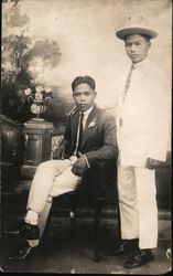 Portrait of Two Well-Dressed Young Men Postcard