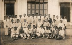 High School, Group of Young Men & Two Older White Women Postcard