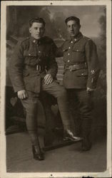 Two Soldiers in Uniform Postcard