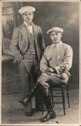 Studio Photo: Two Young Men Philippines Postcard Postcard Postcard