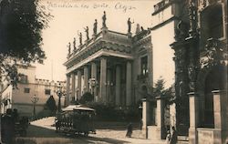 Teatro Juárez with Tram Car Postcard