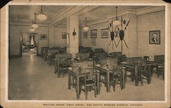 Writing Room, YMCA Hotel, 826 South Wabash Avenue, Chicago Postcard