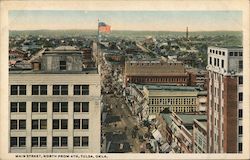 Main Street, North From 4th, Tulsa, Okla. Postcard