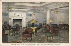 Lounge, Hotel Hayes and Annex, Sixty-Fourth and University Ave., Chicago Illinois Postcard Postcard Postcard