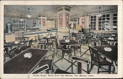 Coffee Room, Hotel Fort Des Moines Iowa Postcard Postcard Postcard