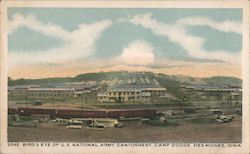 Bird's Eye View of U.S> National Army Cantonment, Camp Dodge Des Moines, IA Postcard Postcard Postcard