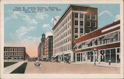 Sixth St., showing Davidson Building, Trimble Block, Post Office and City Hall, Sioux City, Iowa Postcard Postcard Postcard