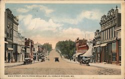 Main Street, South from Broadway, El Dorado Springs, Mo. Missouri Postcard Postcard Postcard