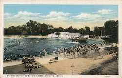 Wichita Municipal Bathing Beach Kansas Postcard Postcard Postcard