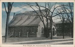 Post Chapel, Ft. Leavenworth, Kans. Postcard