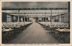 Interior of General Mess Hall, National Military Home, Leavenworth, Kans. Postcard