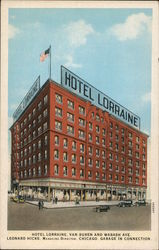 Hotel Lorraine, Van Buren and Wabash Ave. Postcard