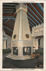 Fireplace, Edgewater Beach Hotel Postcard