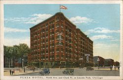 Plaza Hotel, North Ave. and Clark St., at Lincoln Park, Chicago Illinois Postcard Postcard Postcard