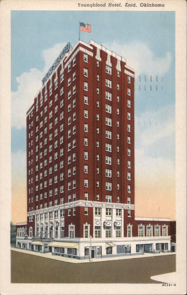 Youngblood Hotel Enid, OK Postcard