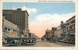 Main Street, Looking South Hutchinson, KS Postcard Postcard Postcard