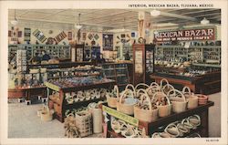 Interior, Mexican Bazar Tijuana, Mexico Postcard Postcard Postcard