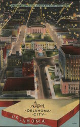 Oklahoma City Civic Center by Night, Oklahoma Postcard Postcard Postcard