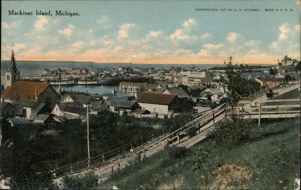 Mackinac Island Aerial View Michigan Postcard   Card00053 Fr 