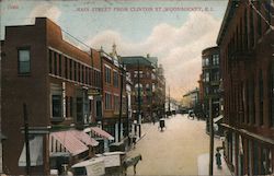 Main Street from Clinton Street Woonsocket, RI Postcard Postcard Postcard