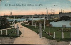 Belle Isld and Bathing Pool Postcard