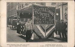 Rattlesnake Peter and his float in the industrial parade Postcard