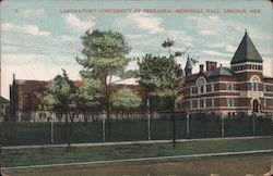 Laboratory - University of Nebraska - Memorial Hall Postcard