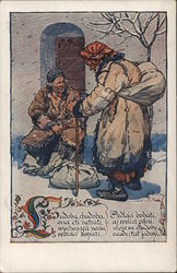 Antos Frolka: "Chudoba, chudoba" (poverty) Czechoslovakia Eastern Europe Postcard Postcard Postcard