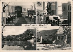 Multi Views of the 'Stadtwaldhaus am See' Restaurant Postcard