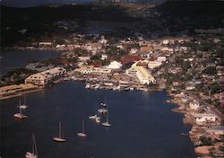 Aerial view of Marina Port la Royale and the town of Marigot Saint Martin Caribbean Islands Postcard Postcard Postcard