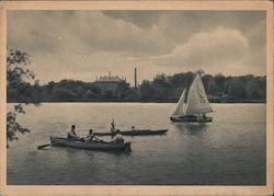 Zwickau - Swan pond with concert house 'Swan Castle' Germany Postcard Postcard Postcard