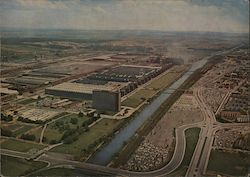 Aerial view of the Volkswagen Factory on the Mittelland Canal Wolfsburg, Germany Postcard Postcard Postcard