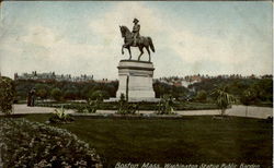 Washington Statue Public Garden Postcard