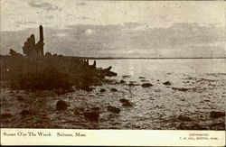 Sunset O'Er The Wreek Scituate, MA Postcard Postcard