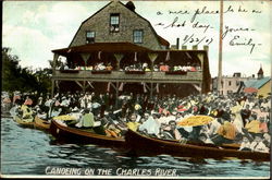 Canoeing on the Charles River Boston, MA Postcard Postcard