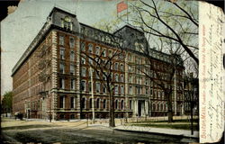 Franklin square House, Hotel for young women Boston, MA Postcard Postcard