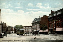 Post Office Square, looking West Southbridge, MA Postcard Postcard