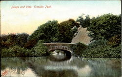 Bridge and Rock, Franklin Park Postcard