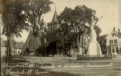 Universalist Church & Soldiers Monument Haverhill, MA Postcard Postcard