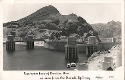 Upstream Face of Boulder Dam as Seen From the Nevada Spillway Postcard